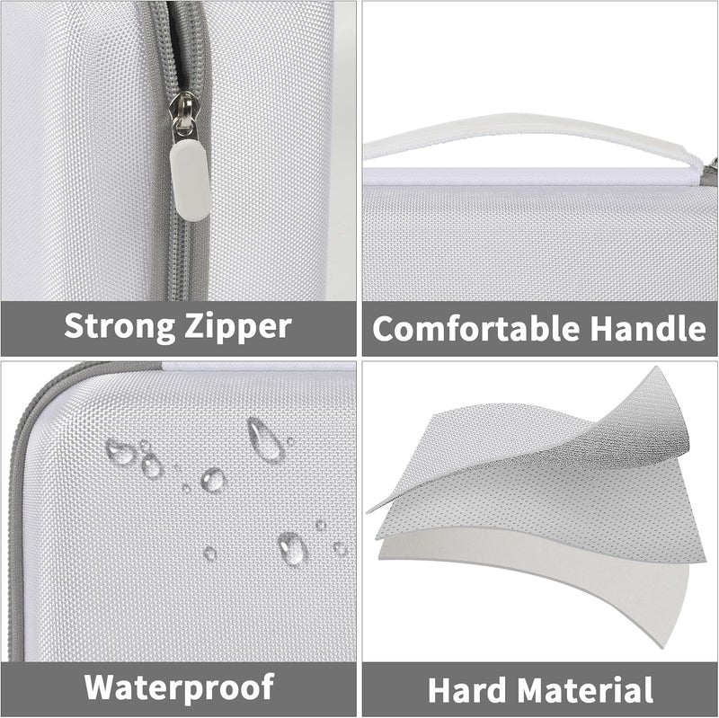 GWCASE Case Compatible with Brother P-Touch PTD220 210 Home/Office Everyday Label Maker, Storage Holder Carrying Organizer for Label Tapes, AC Adapter, Charging Cables (Box Only) - White - Image 4